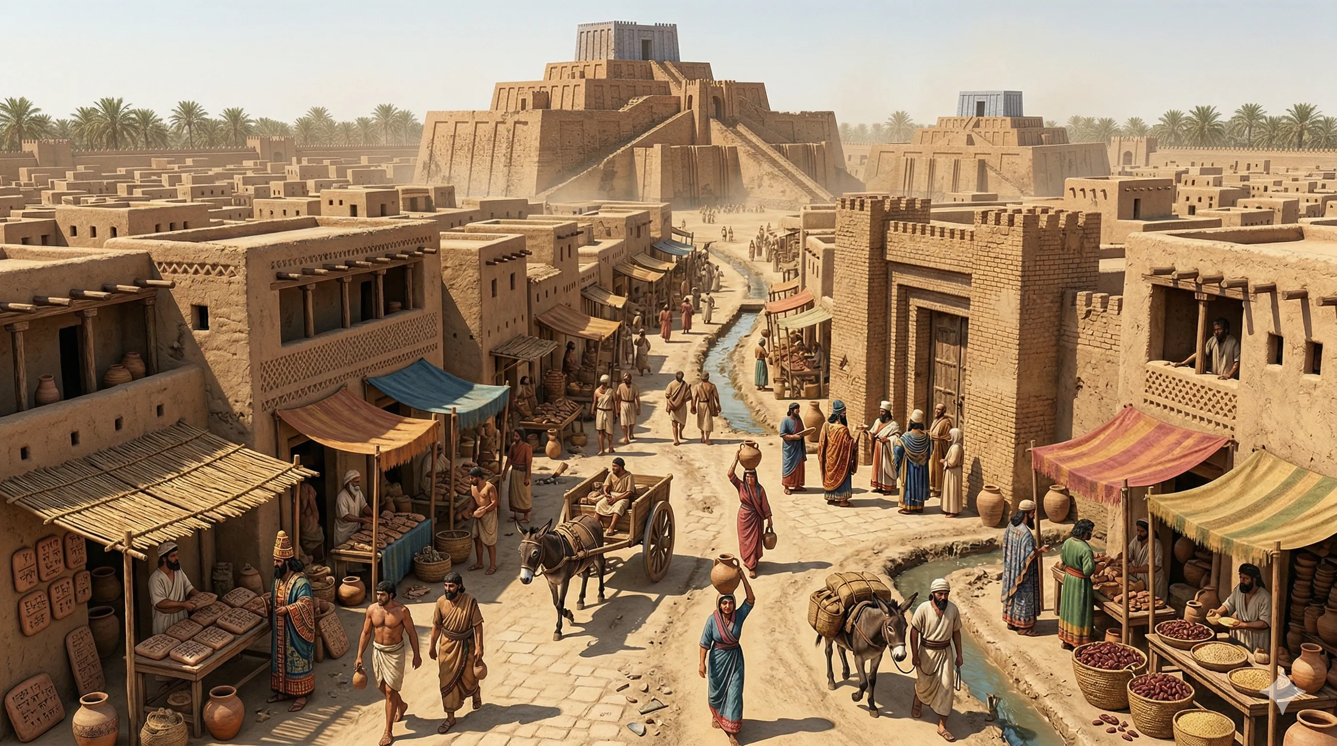 Recreación de la ciudad de Uruk, cuna de la escritura cuneiforme